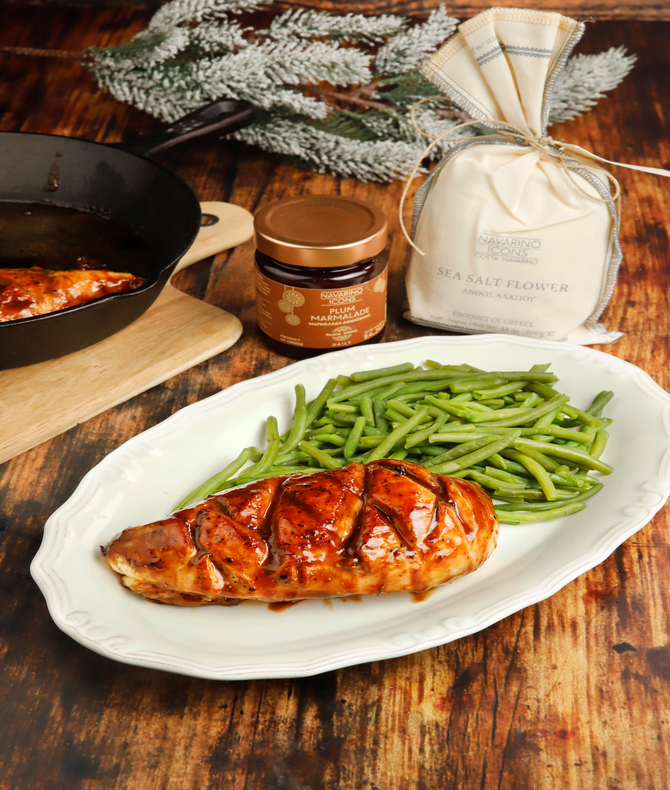 Glazed Chicken with Plum Marmalade